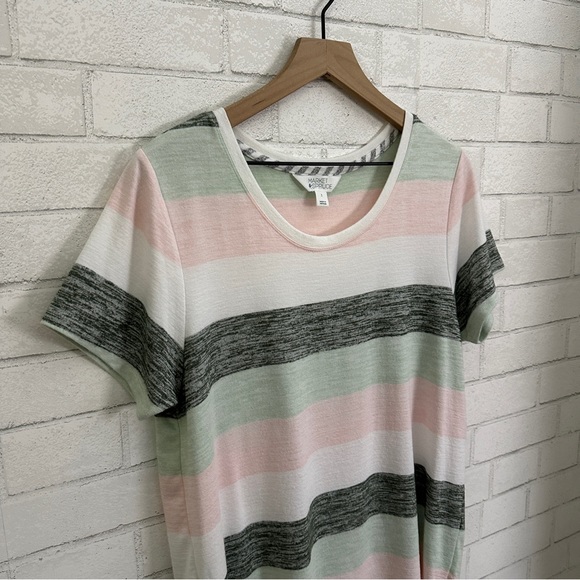 MARKET & SPRUCE Stitch Fix Striped Scoop Neck Tee Shirt - Picture 3 of 9